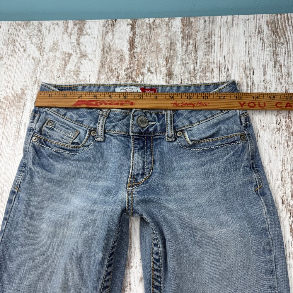 VTG Y2K Aeropostale Chelsea Skinny Bootcut Jean Light Wash Ultra Low Rise 1/2 R - Picture 9 of 13